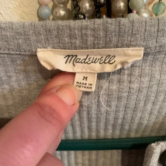 Madewell Ribbed Gray Bodysuit - Picture 3 of 6